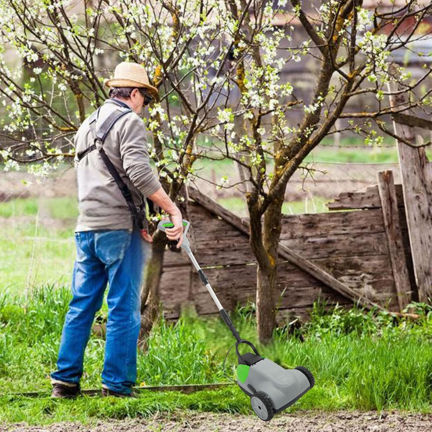 Generic Elektrischer Rasenmäher, Bürstenloser 21-V-Motor, 6500 U/min, Hochgeschwindigkeitsschneiden mit 3 Einstellbaren Höhen für Kleine Rasenflächen Bis zu 50 m², Passend für BL1830B